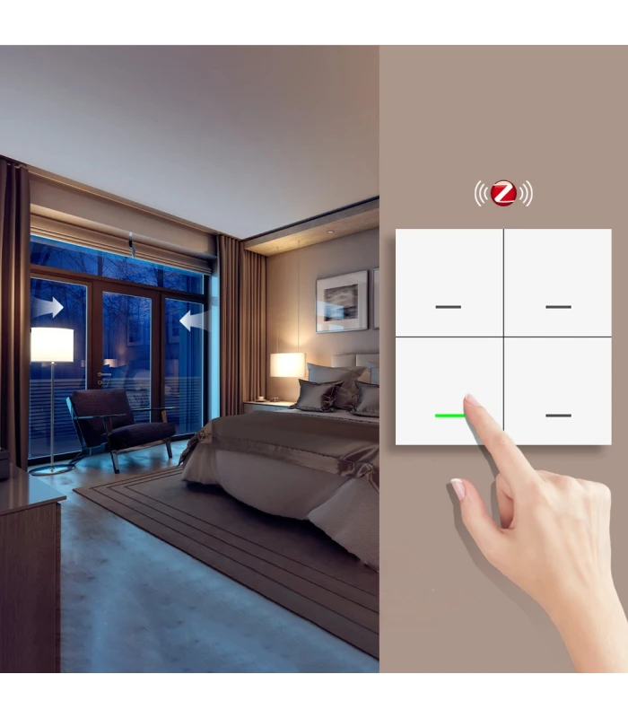 Pilot Przycisk ZigBee TUYA 4 kanały 12 scen Home Assistant ZigBee2MQTT ZHA