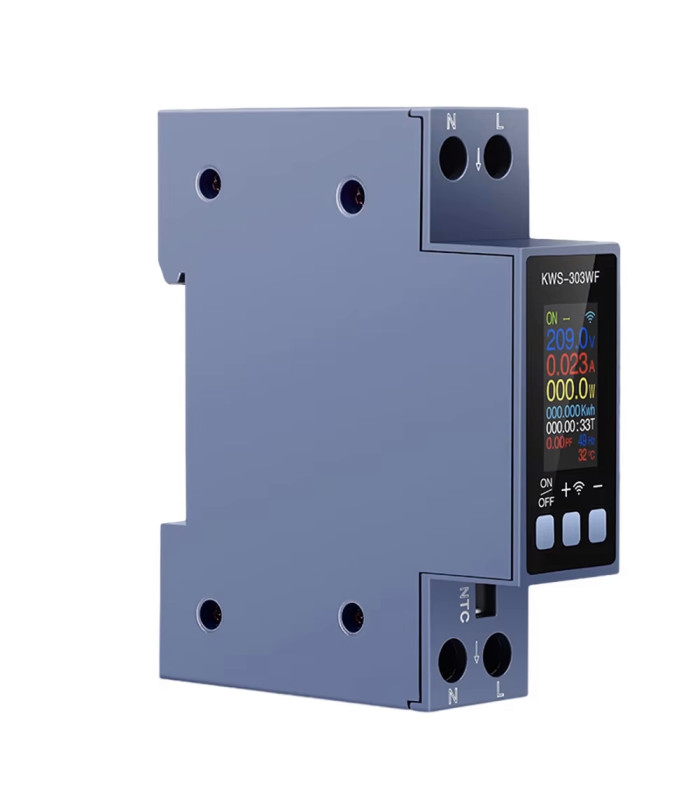 Licznik WiFi TUYA energii prądu watomierz przekaźnik 40A LCD na szynę DIN