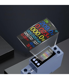 Licznik WiFi TUYA energii prądu watomierz przekaźnik 40A LCD na szynę DIN