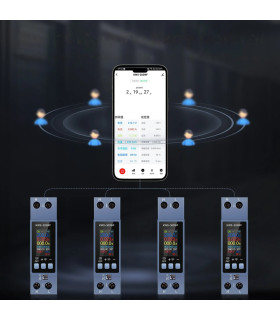 Licznik WiFi TUYA energii prądu watomierz przekaźnik 40A LCD na szynę DIN