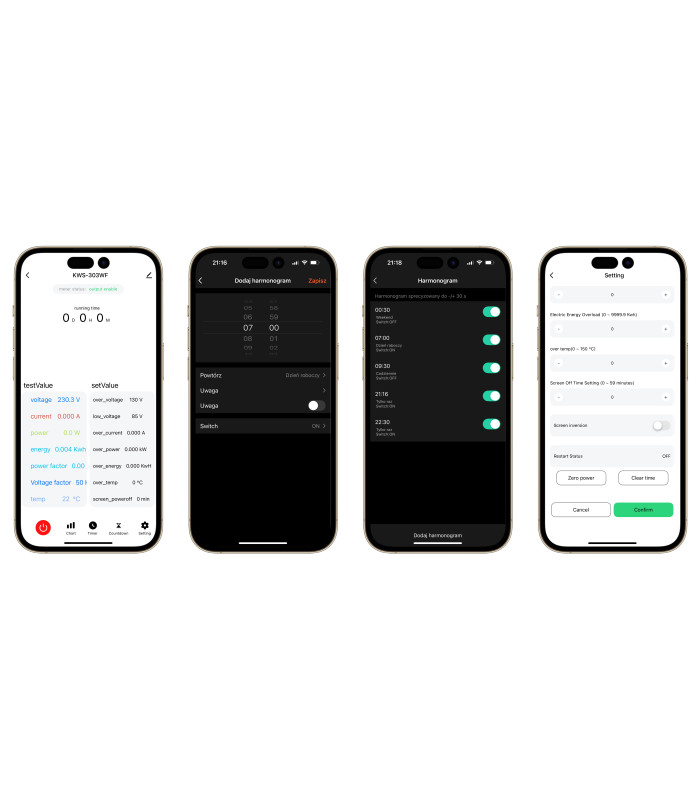 Licznik WiFi TUYA energii prądu watomierz przekaźnik 40A LCD na szynę DIN