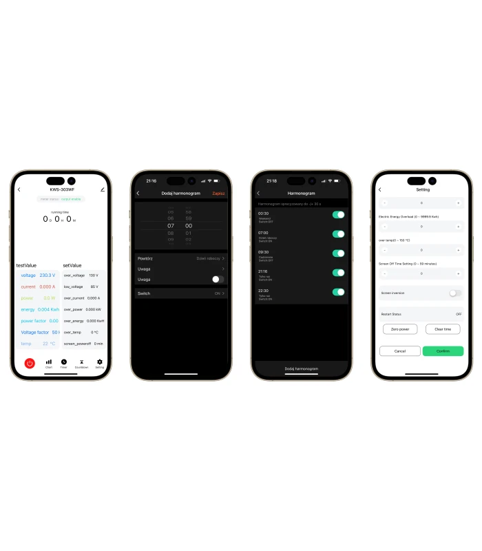Licznik WiFi TUYA energii prądu watomierz przekaźnik 40A LCD na szynę DIN