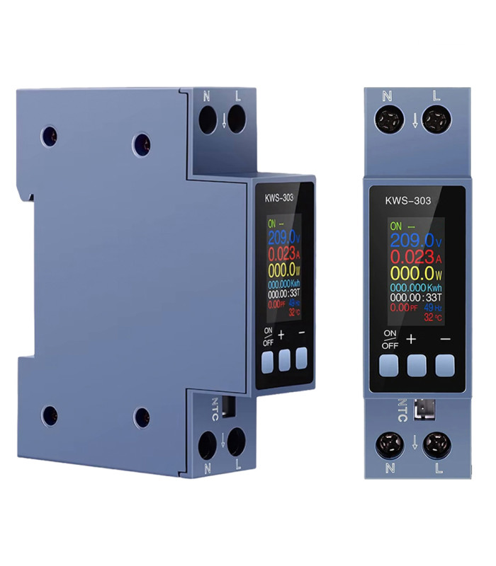 Licznik energii elektrycznej z przekaźnikiem 40A i wyświetlaczem LCD