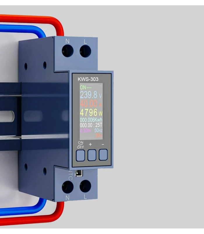 Licznik energii elektrycznej z przekaźnikiem 40A i wyświetlaczem LCD