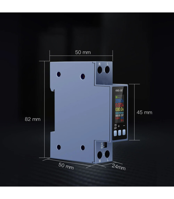 Licznik energii elektrycznej z przekaźnikiem 40A i wyświetlaczem LCD