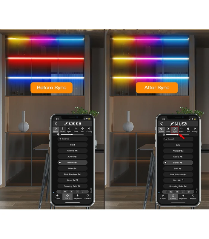 Sterownik WLED Magic Pixel RGBIC WiFi ESP32 Home Assistant WS281x MIKROFON