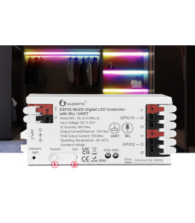 Sterownik WLED Magic Pixel RGBIC WiFi ESP32 Home Assistant WS281x MIKROFON