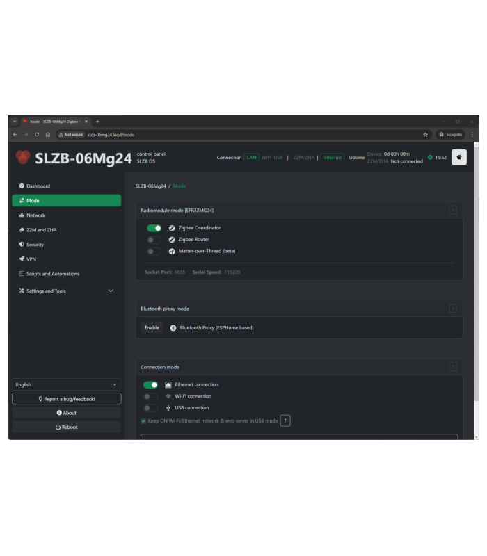 Adapter SLZB-06mg24 Bramka Zigbee EFR32MG24 Ethernet PoE USB LAN WIFI do HA