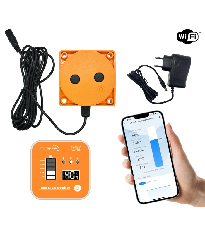 Czujnik poziomu cieczy wody w zbiorniku szambo WiFi Tuya