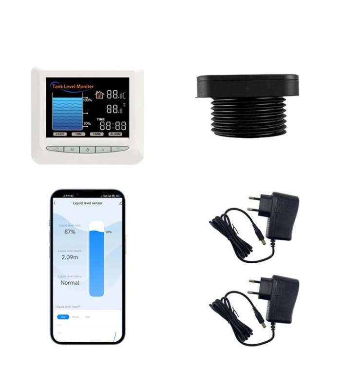 Inteligentny czujnik poziomu cieczy wody zbiornik WiFi TUYA wyświetlacz LCD