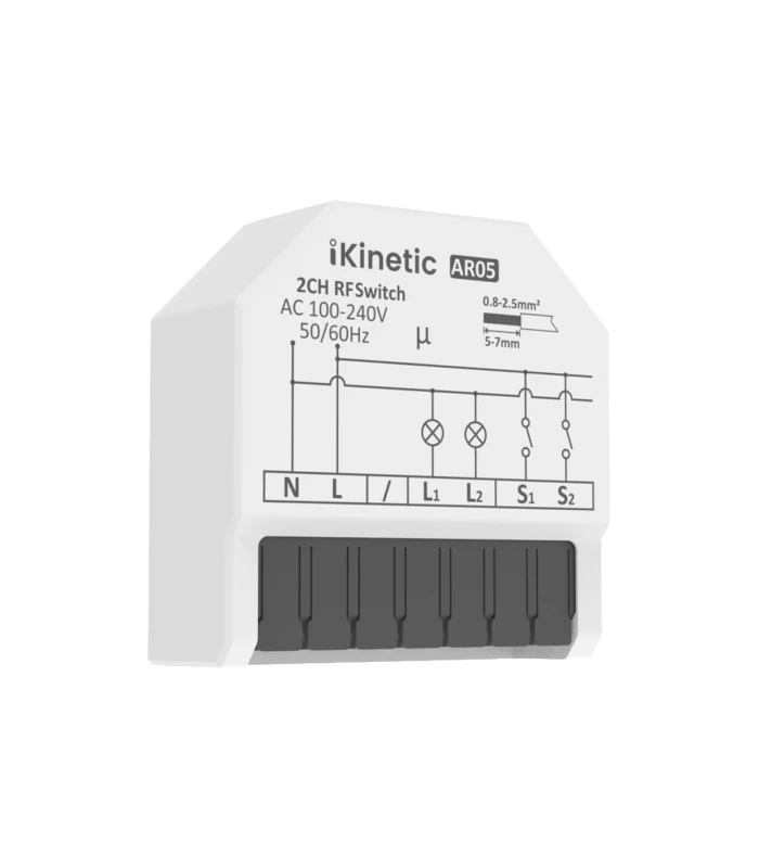 Podwójny MINI Przekaźnik 2x5A do puszki ZDALNE STEROWANIE RF433MHz