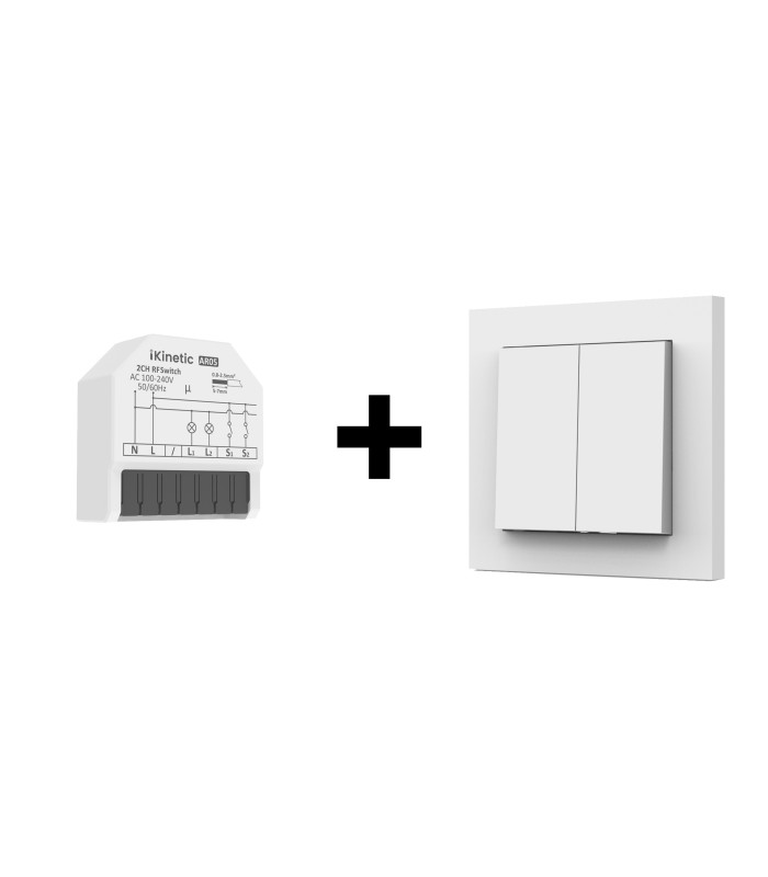 Podwójny MINI Przekaźnik 2x5A do puszki ZDALNE STEROWANIE RF433MHz