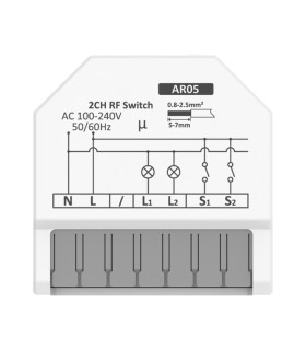 Podwójny MINI Przekaźnik 2x5A do puszki ZDALNE STEROWANIE RF433MHz