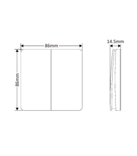 Przycisk bezbateryjny podwójny RF433 MHz IK01-2G czarny