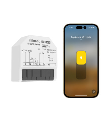Przekaźnik beznapięciowy 16A 230VAC 12VDC MATTER WiFi Apple HomeKit