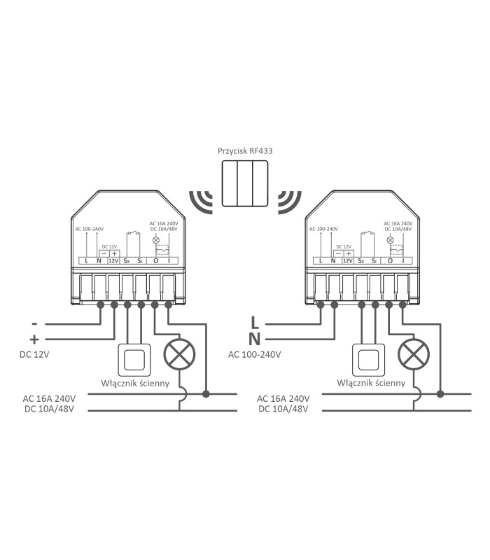 Przekaźnik beznapięciowy 16A 230VAC 12VDC MATTER WiFi Apple HomeKit