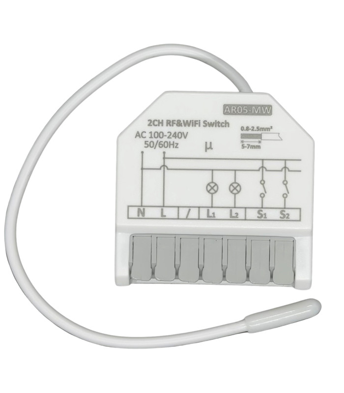 Podwójny Przekaźnik WiFi MATTER RF433 Apple HomeKit Google Home