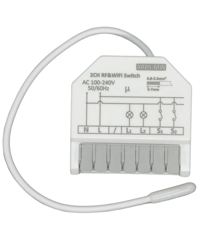 Podwójny Przekaźnik WiFi MATTER RF433 Apple HomeKit Google Home