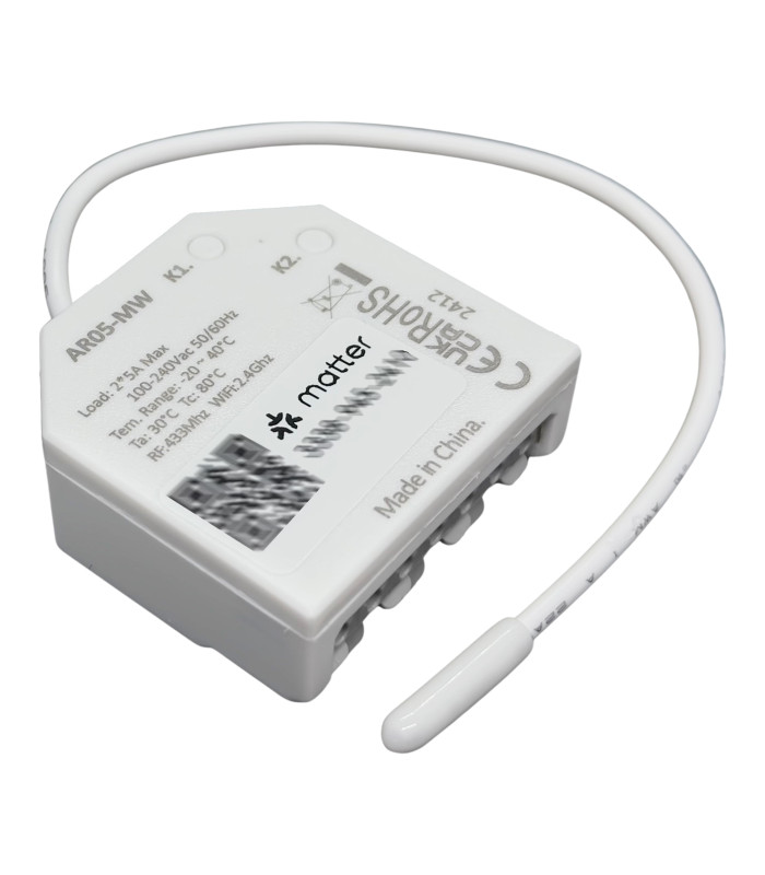 Podwójny Przekaźnik WiFi MATTER RF433 Apple HomeKit Google Home