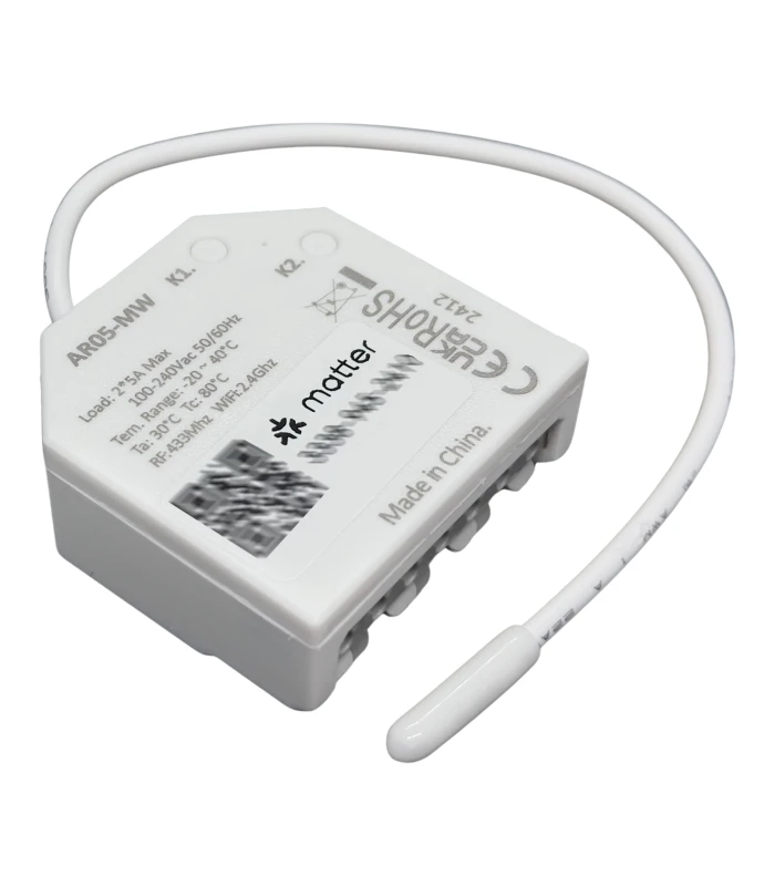 Podwójny Przekaźnik WiFi MATTER RF433 Apple HomeKit Google Home