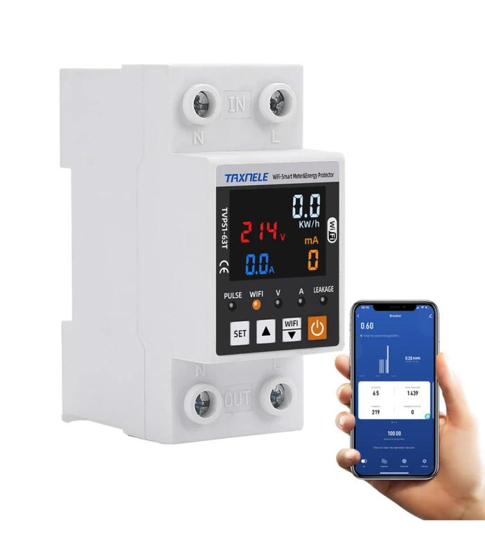 Inteligentny licznik miernik energii prądu mocy TUYA WiFi
