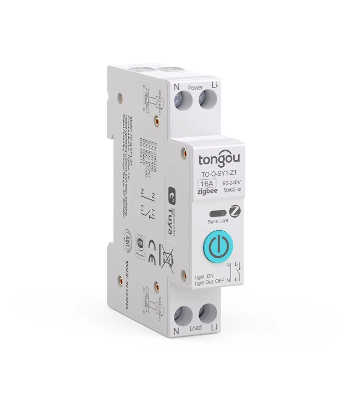 Przekaźnik ZigBee 16A na szynę DIN włącznik TUYA Home Assistant ZigBee2MQTT