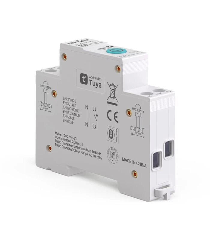 Przekaźnik ZigBee 16A na szynę DIN włącznik TUYA Home Assistant ZigBee2MQTT