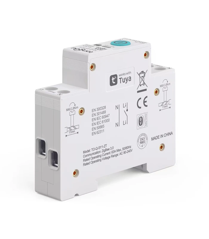 Przekaźnik ZigBee 16A na szynę DIN włącznik TUYA Home Assistant ZigBee2MQTT