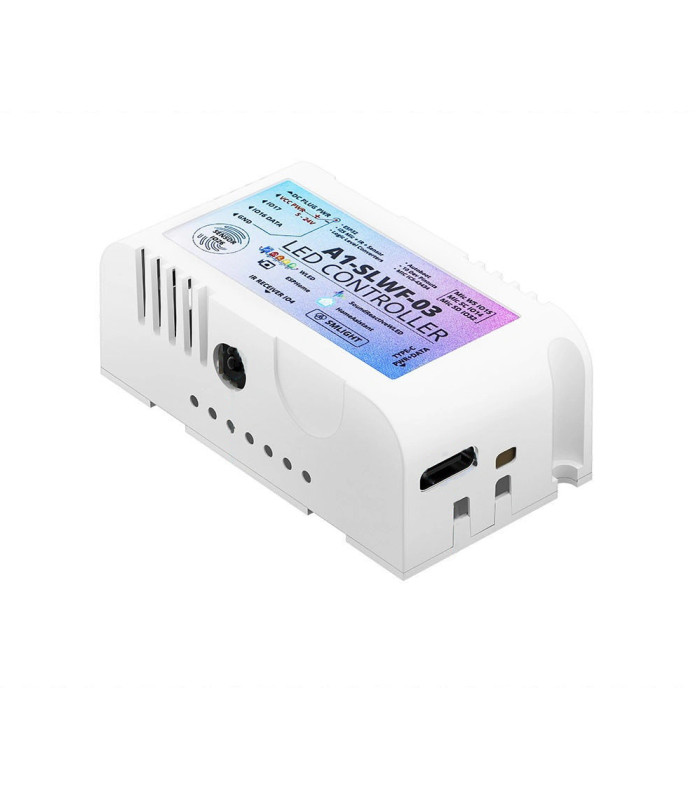 Sterownik SLWF-03 WLED Pixel LED WiFi ESP32 Home Assistant MQTT UART USB-C