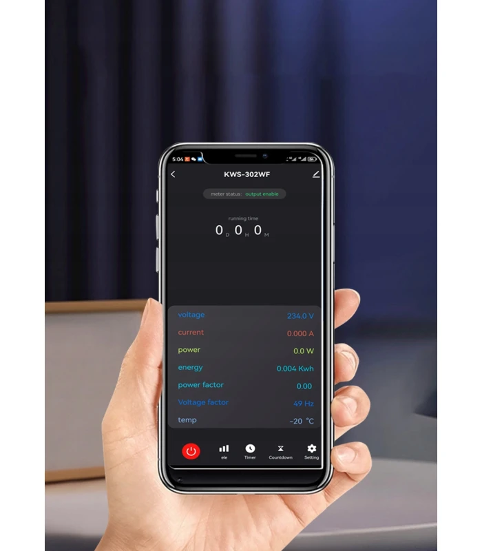 Inteligentny licznik energii prądu watomierz przekaźnik 63A LCD TUYA WiFi