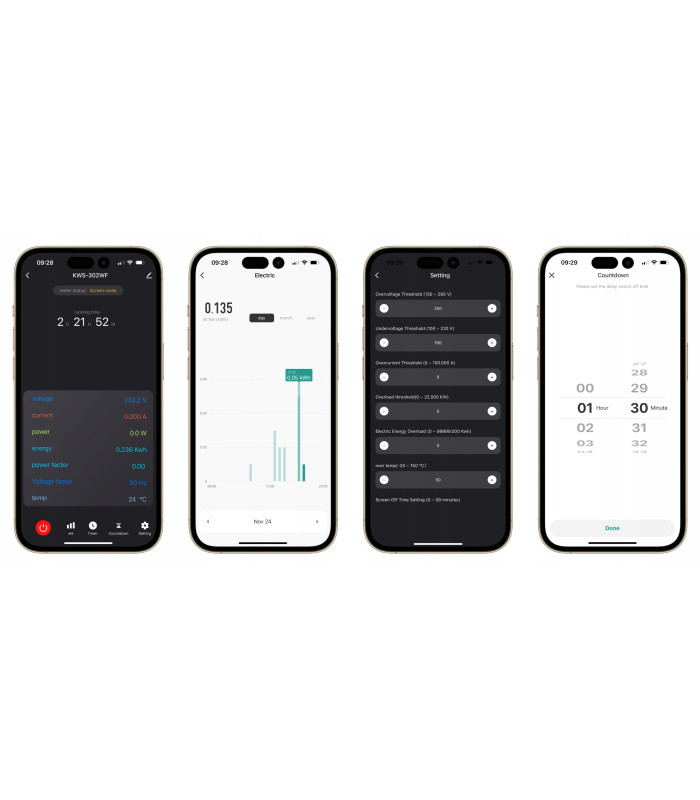 Inteligentny licznik energii prądu watomierz przekaźnik 63A LCD TUYA WiFi