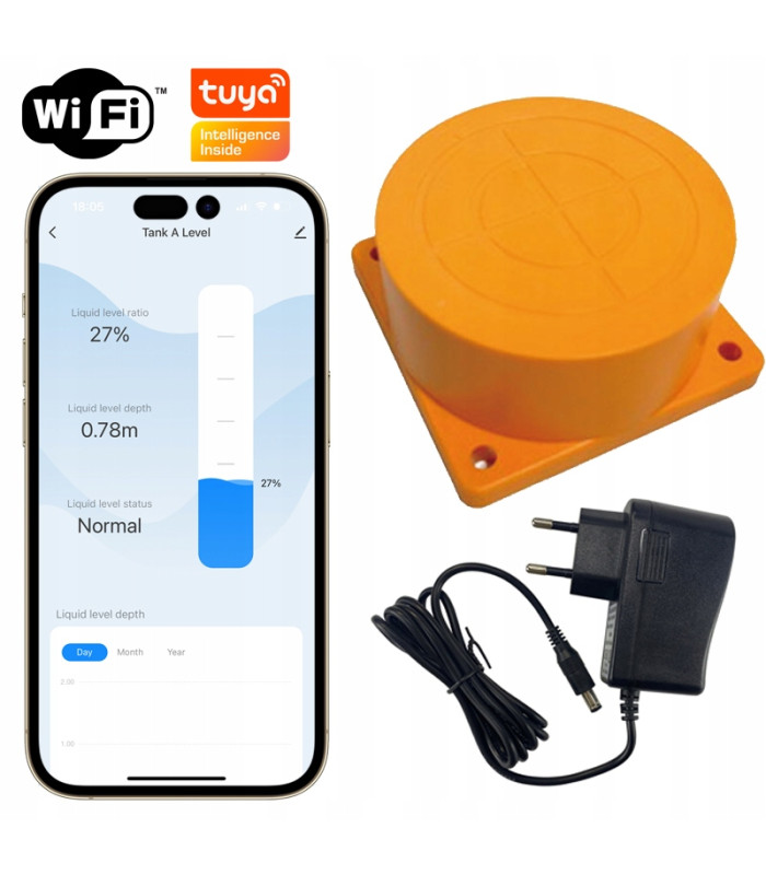 Czujnik poziomu cieczy wody napełnienia zbiornika WiFi TUYA głębokość do 5m