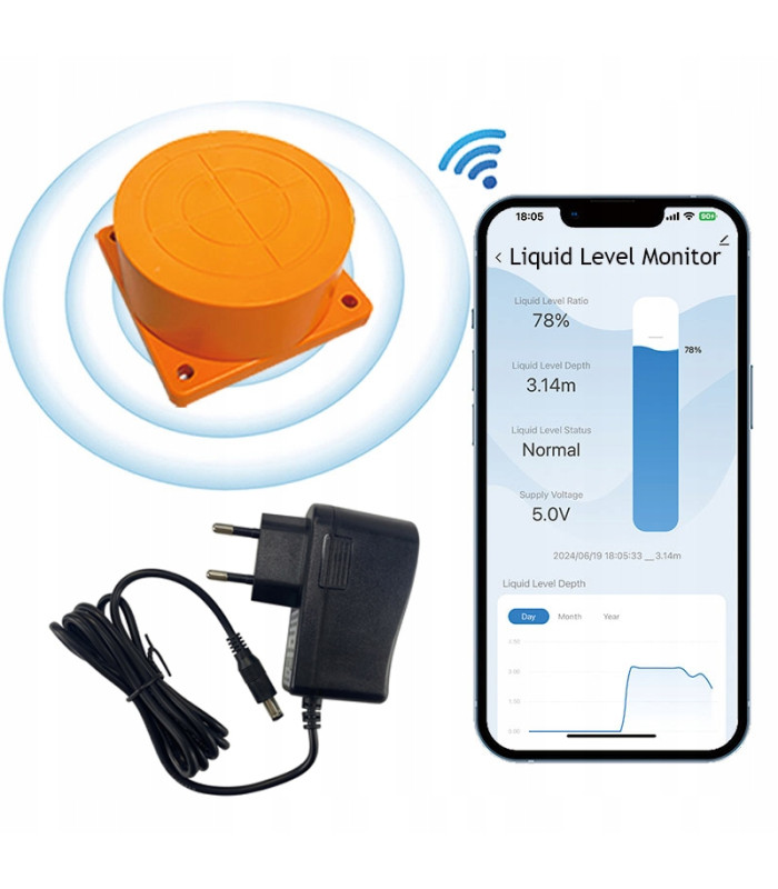 Czujnik poziomu cieczy wody napełnienia zbiornika WiFi TUYA głębokość do 5m