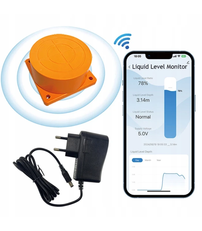 Czujnik poziomu cieczy wody napełnienia zbiornika WiFi TUYA głębokość do 5m