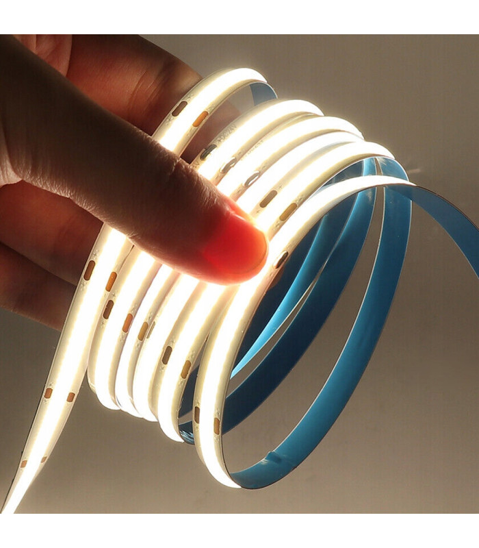 Taśma LED COB 12V 5M rolka 480 LED/m NEON 4000K BIAŁY NATURALNY MOCNA IP20