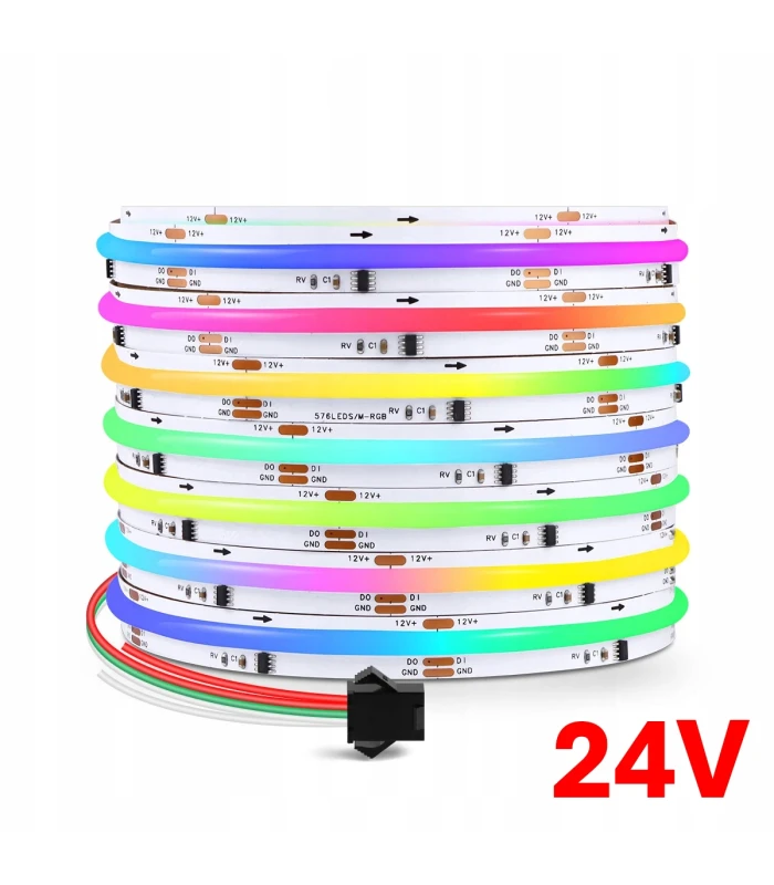 Cyfrowa taśma LED COB Magic Pixel WLED WS2811 RGBIC 720 LED/m 24V IP20 5m