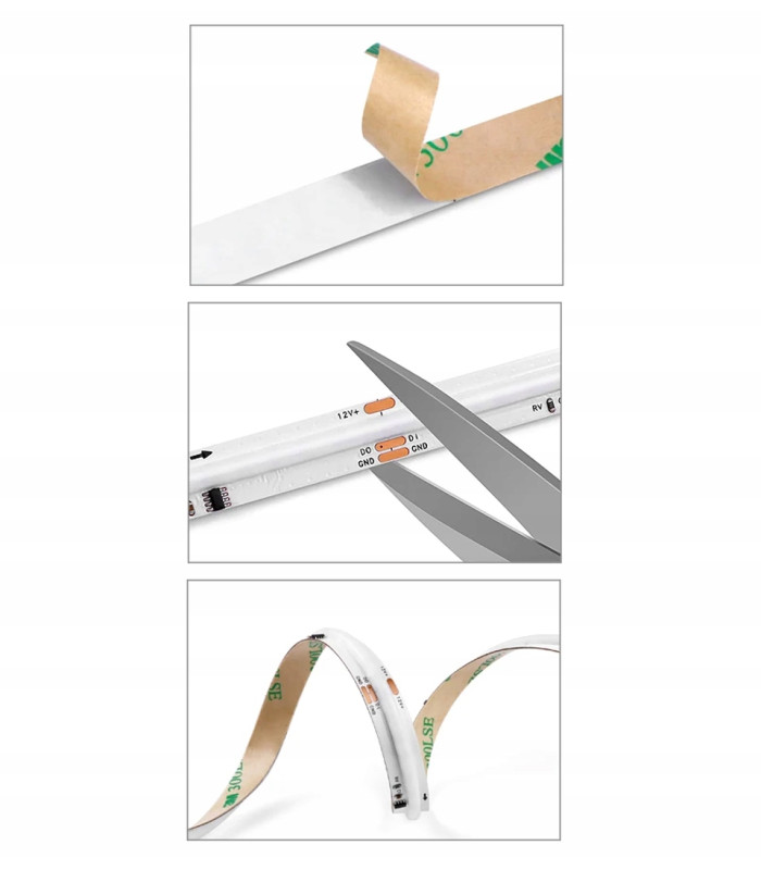 Cyfrowa taśma LED COB Magic Pixel WLED WS2811 RGBIC 720 LED/m 24V IP20 5m