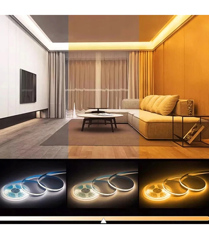 Cyfrowa taśma LED COB CCT biały ciepły zimny WLED WS2811 576 LED/m 24V 5m