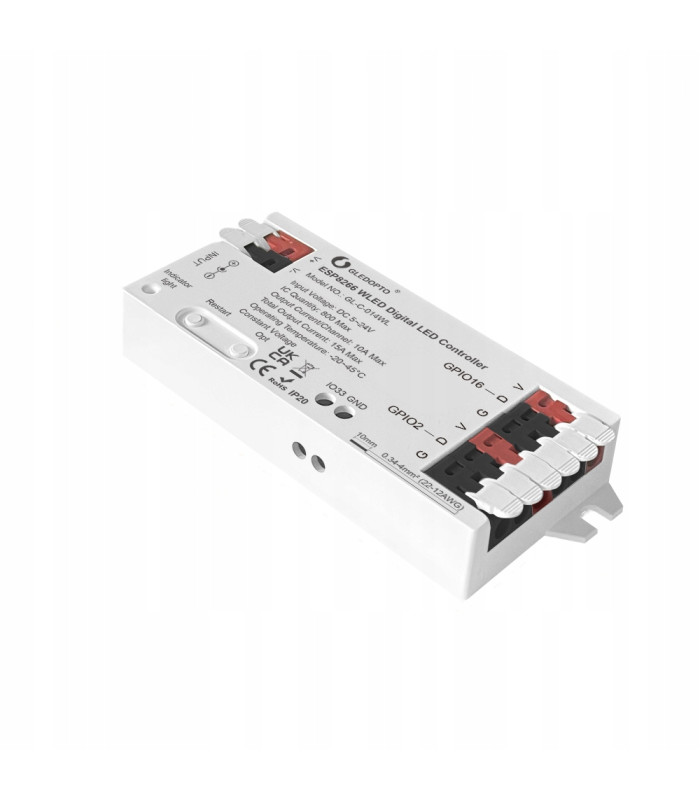 Sterownik LED WLED Magic Pixel RGBIC WiFi ESP8266 Home Assistant WS281x