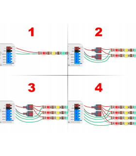 Sterownik LED WLED RGB WiFi ESP32 Home Assistant WS281x MIKROFON - 4 KANAŁY