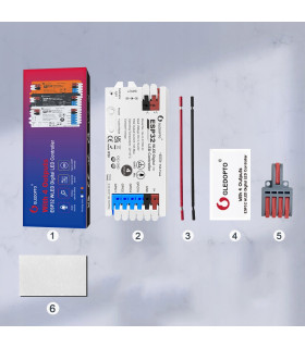Sterownik LED WLED RGB WiFi ESP32 Home Assistant WS281x MIKROFON - 4 KANAŁY