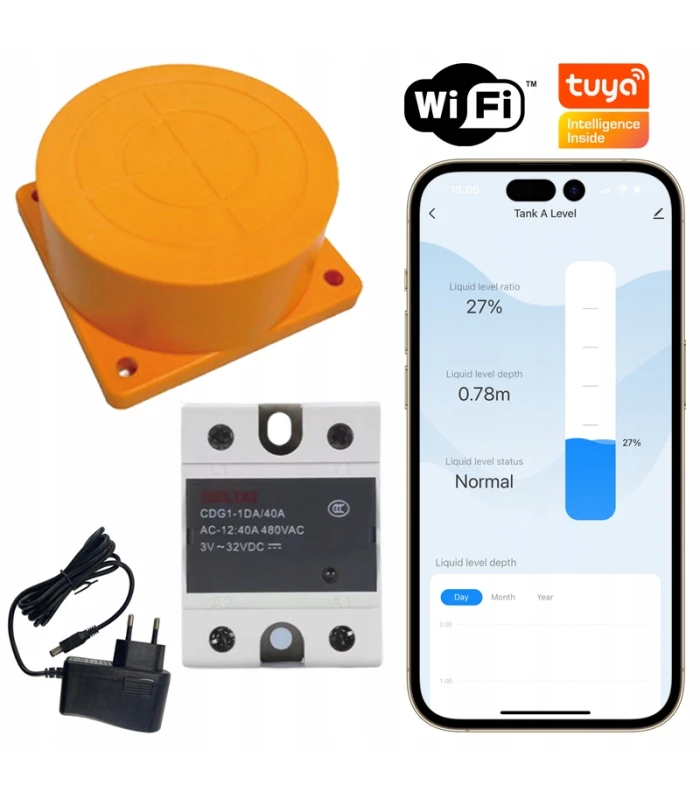 Czujnik poziomu cieczy z przekaźnikiem sterowanie pompą WiFi TUYA