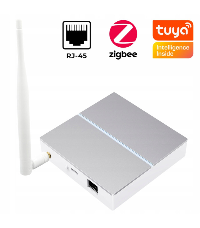 Bramka ZigBee 3.0 LAN RJ45 Mostek TUYA Smart Life gniazdo USB-C antena 3dBi