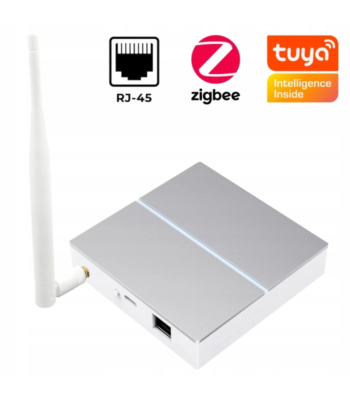 Bramka ZigBee 3.0 LAN RJ45 Mostek TUYA Smart Life gniazdo USB-C antena 3dBi