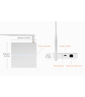 Bramka ZigBee 3.0 LAN RJ45 Mostek TUYA Smart Life gniazdo USB-C antena 3dBi