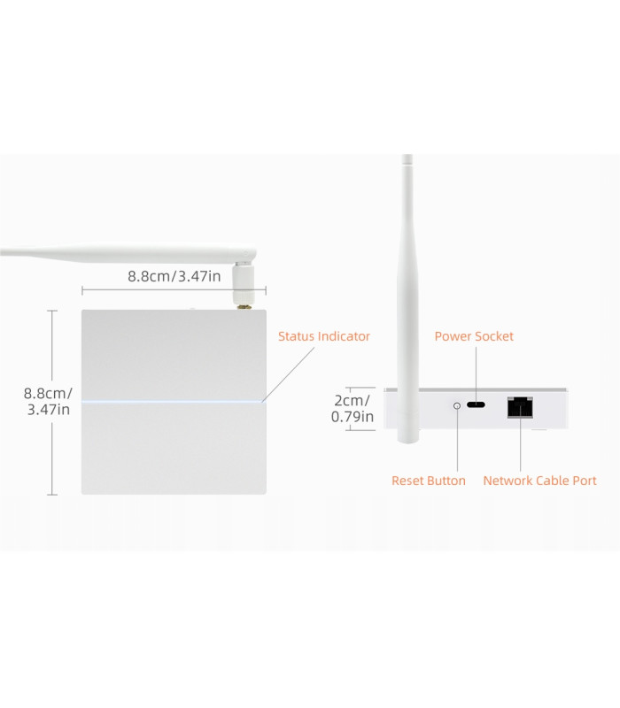 Bramka ZigBee 3.0 LAN RJ45 Mostek TUYA Smart Life gniazdo USB-C antena 3dBi
