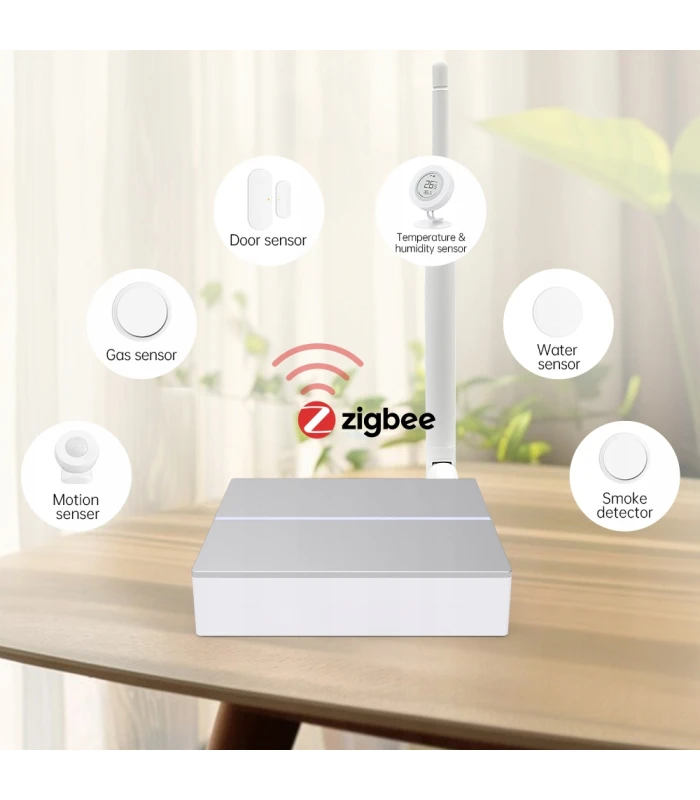 Bramka ZigBee 3.0 LAN RJ45 Mostek TUYA Smart Life gniazdo USB-C antena 3dBi