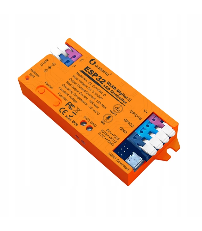 Sterownik WLED Magic Pixel RGBIC WiFi ESP32 Home Assistant MQTT UART USB-C