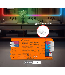 Sterownik WLED Magic Pixel RGBIC WiFi ESP32 Home Assistant MQTT UART USB-C