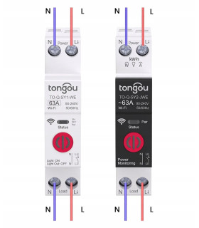 Przekaźnik WiFi 63A pomiar prądu DIN eWeLink Sonoff funkcje zabezpieczające